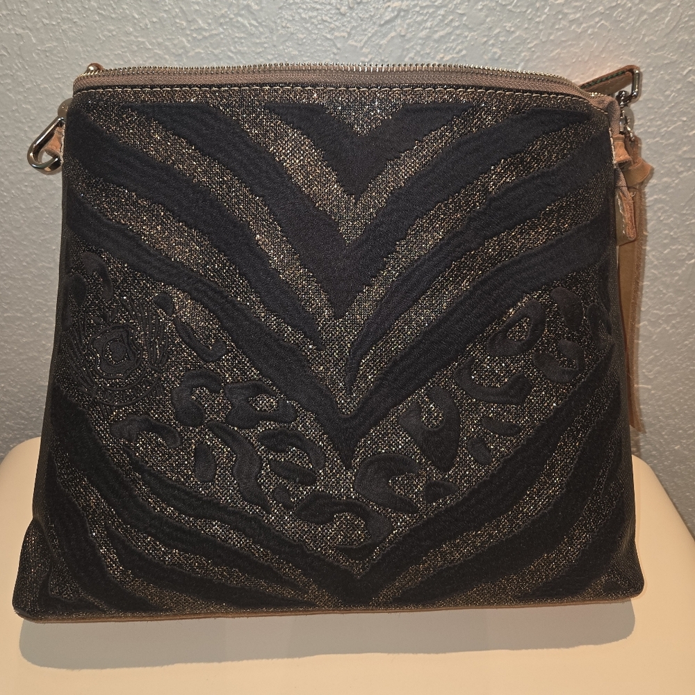 Consuela Black and Gold Women's Crossbody